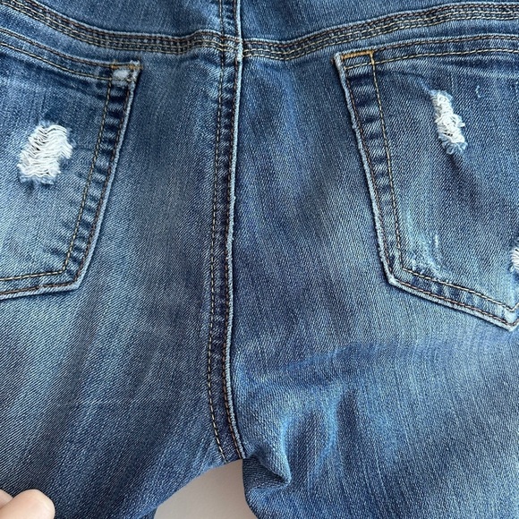 Dollhouse Charley Women's Distressed Blue Jeans, Size 11 - Picture 12 of 16